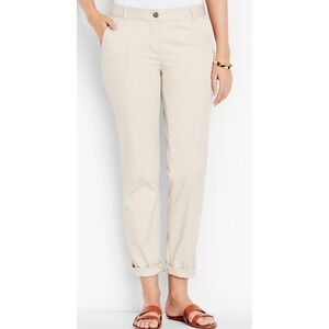 Talbots The Weekender Khaki Chino Pants Beige Cotton Stretch Womens 12P Petite